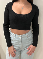 Back Tie Crop Top with Glitter