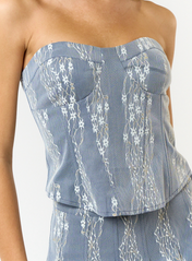 Denim Lace Bustier Tube Top