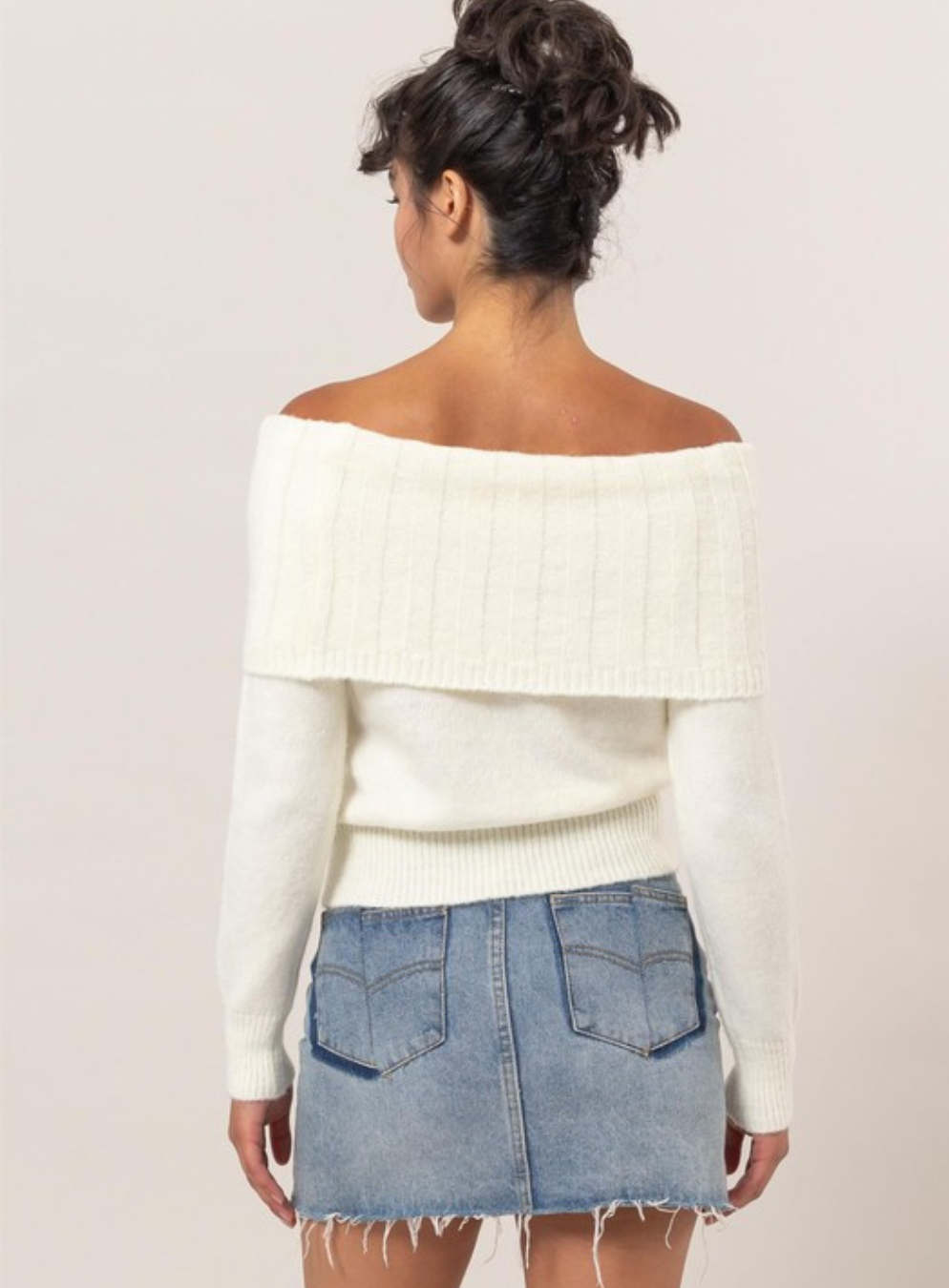 Off-Shoulder Top in Ivory