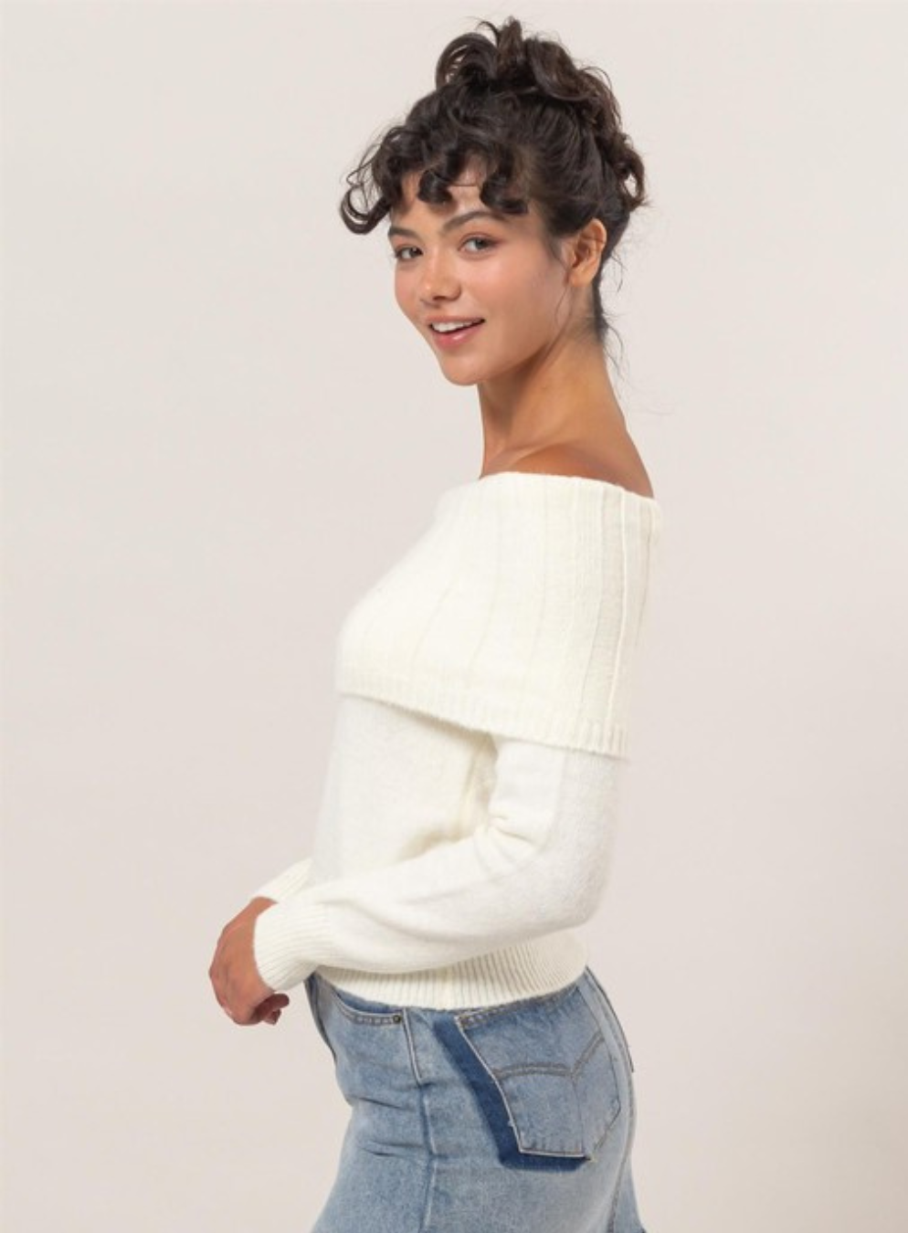 Off-Shoulder Top in Ivory