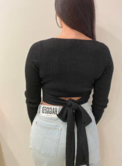 Back Tie Crop Top with Glitter - Highly Praise