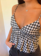 Dilara Cami Top - Black & White Gingham - Highly Praise