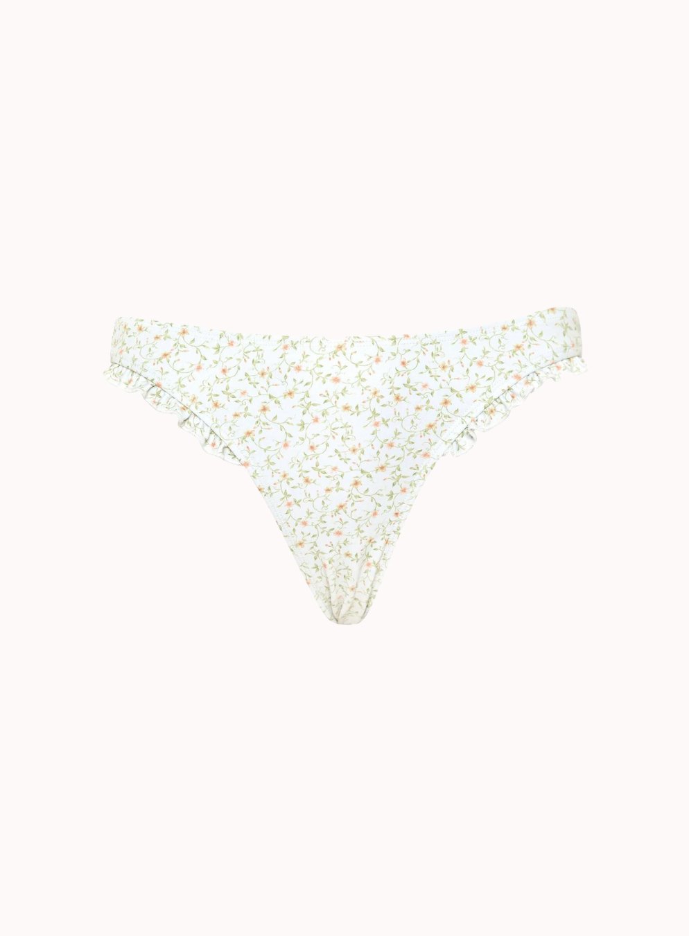 Effie Bikini Bottom In Pretty Petal Ivory - Highly Praise