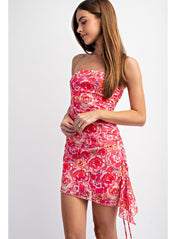 Floral Printed Mesh Mini Dress - Highly Praise