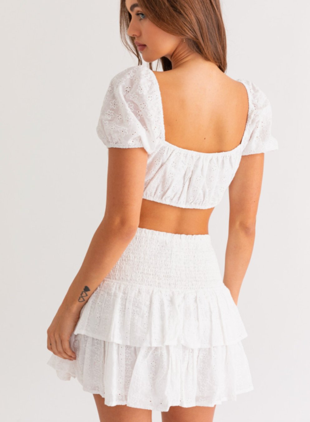 Floral Smocking Ruffle Mini Skirt - Highly Praise