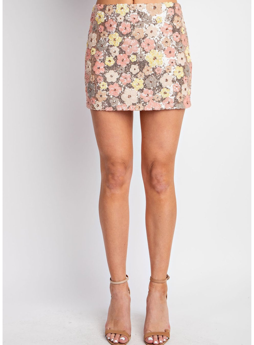 Flower Sequin Mini Skirt - Highly Praise