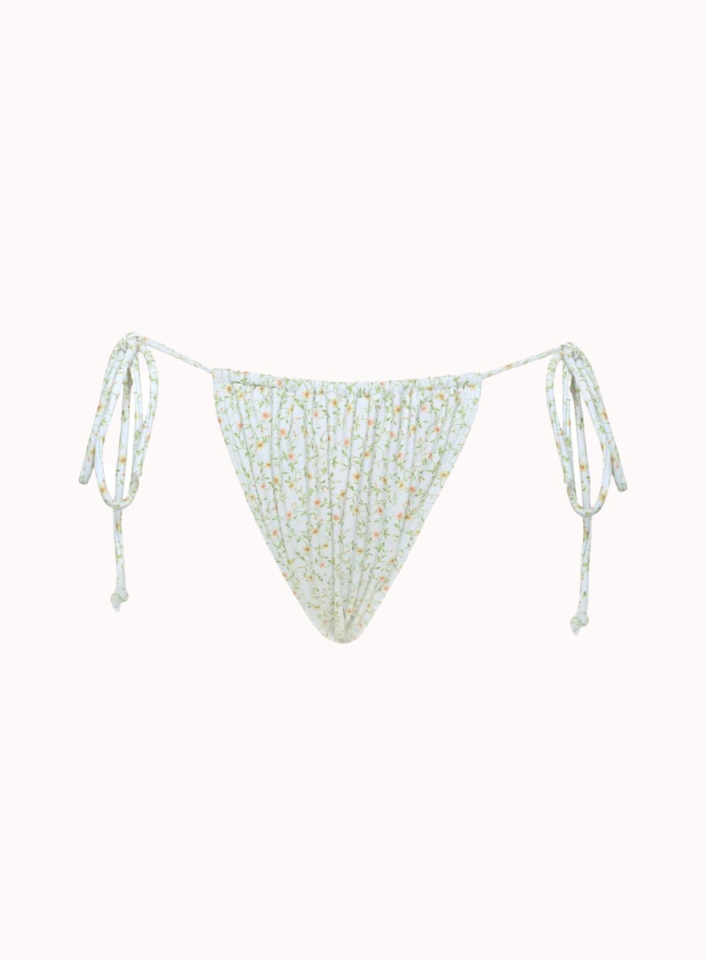 Leyna Bikini Bottom In Pretty Petal Ivory - Highly Praise