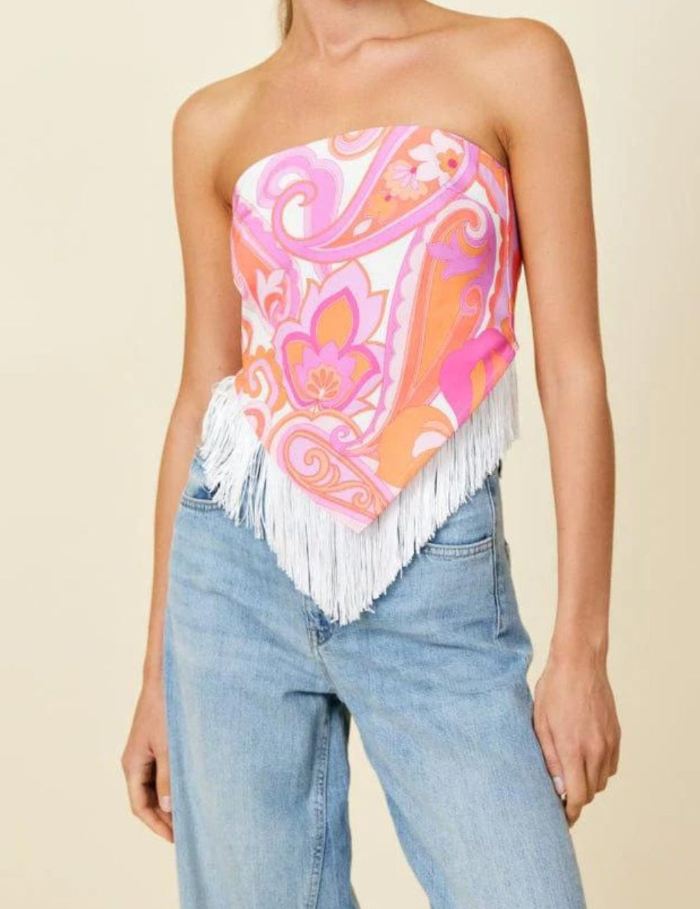 Mara Fringe Scarf Top - Highly Praise