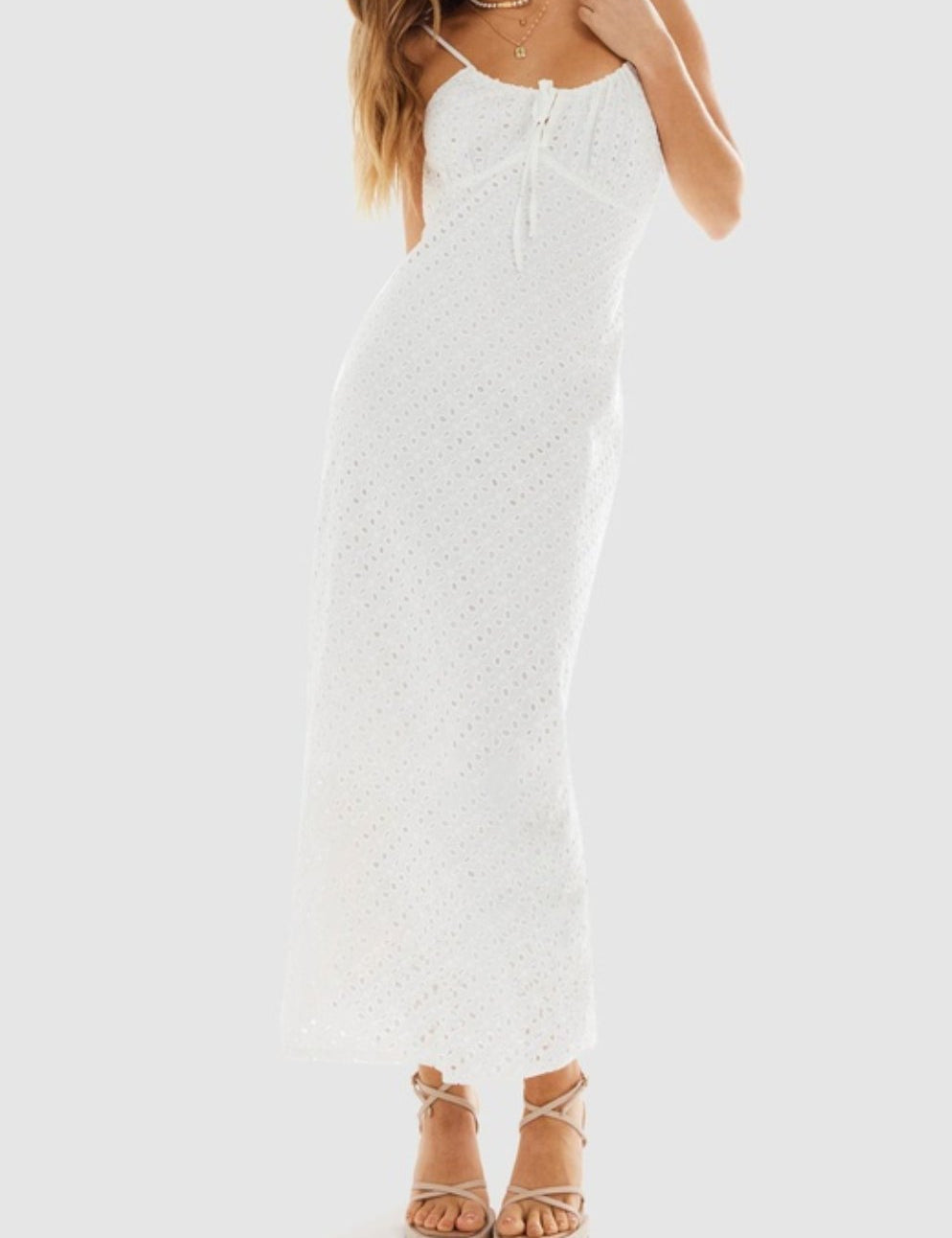 Raya Midi Dress - White - Highly Praise