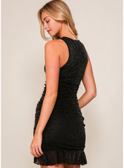 Sparks Fly Mesh Bodycon Dress in Black - Highly Praise