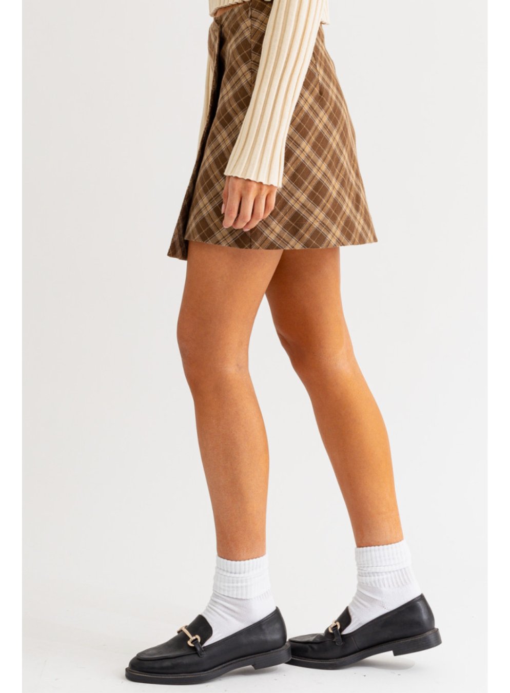 Wrap Plaid Mini Skirt - Highly Praise