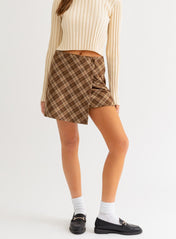 Wrap Plaid Mini Skirt - Highly Praise